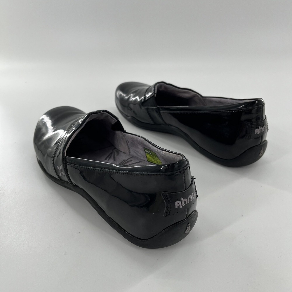Ahnu Loafers Womens US 11 EU 42 Black Patent Leather Flat Comfort Slip On - Picture 9 of 15